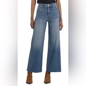 Kut from the Kloth Blue Jeans MEG Wide-Leg Fab AB High Rise 14 Long EUC